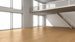 leerer Raum mit Galerie leerer Raum mit Galerie