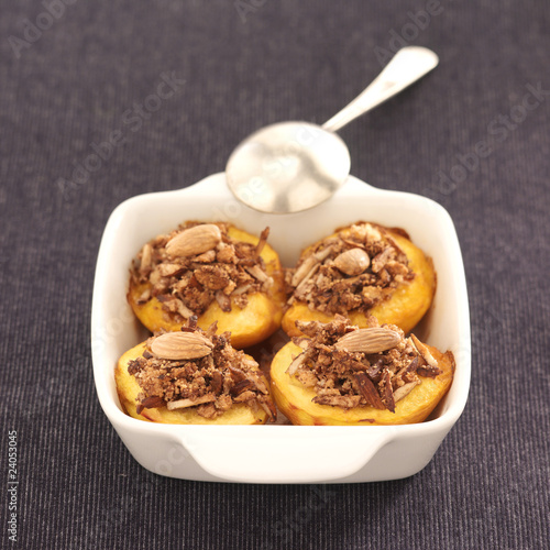 Photo: roast peaches stuffed with crushed macaroons roast peaches stuffed with crushed macaroons