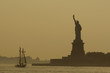 "Boat near Statue of Liberty, New York"