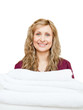 Portrait of a woman against white background Portrait of a woman against white background