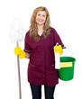 Handsome woman against white background Handsome woman against white background