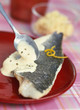 steam-cooked bass fillet with creamy aniseed sauce