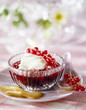 Foto: fromage blanc mousse with redcurrant coulis fromage blanc mousse with redcurrant coulis