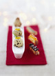 quails eggs with their shells and fancy fingers of bread