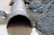 rusty overflow seashore pipe