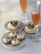 mini pitas with ceps and mini nordic blinis