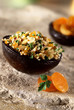 spicy bulgur with raisins, hazelnuts, coriander and parsley 