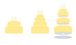 Yellow birthday cake in three variations Yellow birthday cake in three variations
