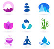 Wellness, relaxation and yoga icon set. Vector illustration Wellness, relaxation and yoga icon set. Vector illustration