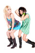 two sexy girls isolated over white background two sexy girls isolated over white background