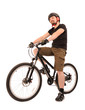 bicyclist on white.
