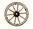 Vintage wooden wheel isolated on white Vintage wooden wheel isolated on white