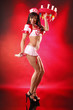 Jello-shot nurse ready to inject your cocktail medicine