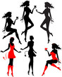 Set of devil silhouettes Set of devil silhouettes