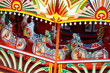 colorful motorcycle themed vintage fairground ride