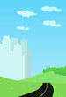 Nature landscape and city