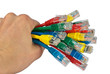 Hand Holding Bunch of Colored Network Cables Isolated Hand Holding Bunch of Colored Network Cables Isolated