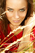 Portrait of attractive beautiful woman in nature