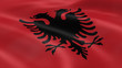 Albanian flag in the wind