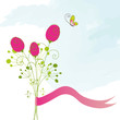 Abstract red rose butterfly greeting card
