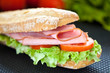 sandwich of ham lettuce and tomato