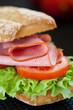 sandwich of ham lettuce and tomato