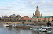 Abendlicher Blick auf Frauenkirche und Brühlsche Terrassen