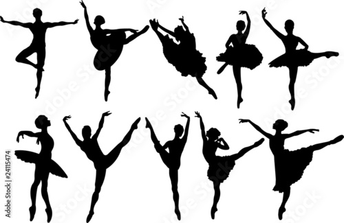 Vektor: Ballet dancers silhouettes Ballet dancers silhouettes