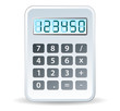 calculator in white tones for tax