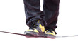 Slacklining auf einem Seil isoliert Slacklining auf einem Seil isoliert