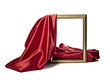 silk satin fabric texture background wooden frame