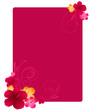 Frame with hibiscus flowers and swirl ornament Frame with hibiscus flowers and swirl ornament