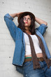 Trendy young woman in denim