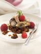 pork fillet with snails and fruit