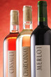bottles of wine with labels