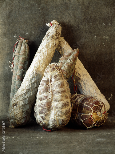 Photo: selection of dried sausages from lyon selection of dried sausages from lyon