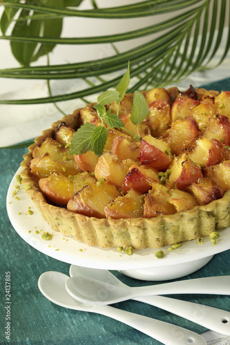 Photo: caramelized peach tart caramelized peach tart
