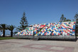 Plastic chairs at an open air cinema in Portugal