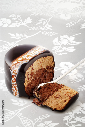 Photo: two chocolate entremets two chocolate entremets