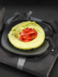 avocado mousse with strawberries and agave syrup