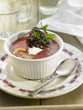 vegetable bortsch with beetroot and fried seaweed