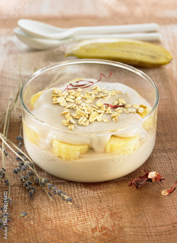 Photo: bananas with lavander and almond cream bananas with lavander and almond cream