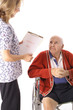 elderly patient talking to nurse elderly patient talking to nurse