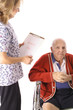 nurse checking elderly patient nurse checking elderly patient