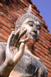 Buddha image in blessing gesture at Sukhothai, Thailand