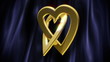 Hearts Gold Red Curtain Loop Hearts Gold Red Curtain Loop