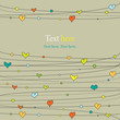 Background with doodle colorful hearts