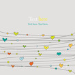 Background with doodle colorful hearts