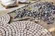 block pavement under construction