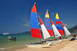 sail boat on patong beach, phuket, thailand sail boat on patong beach, phuket, thailand